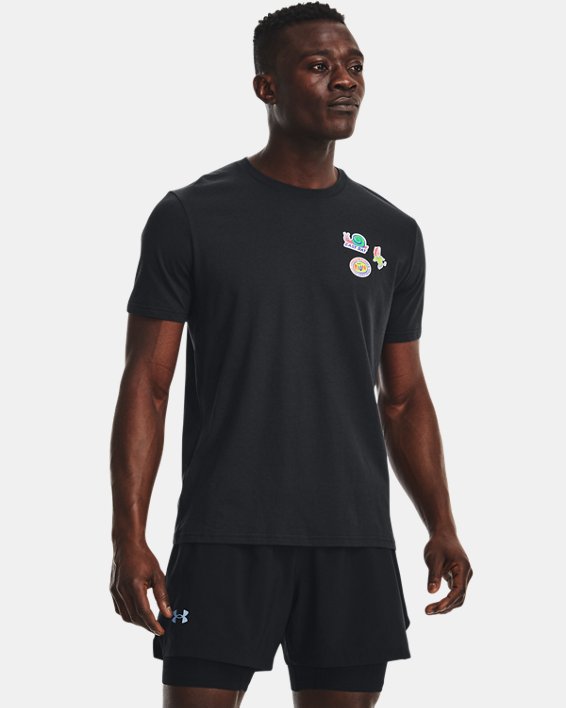 Men's UA Easy Day Stickers Short Sleeve in Black image number 0